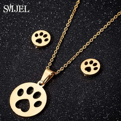 SMJEL Stainless Steel Mickey Necklace Women Jewelry