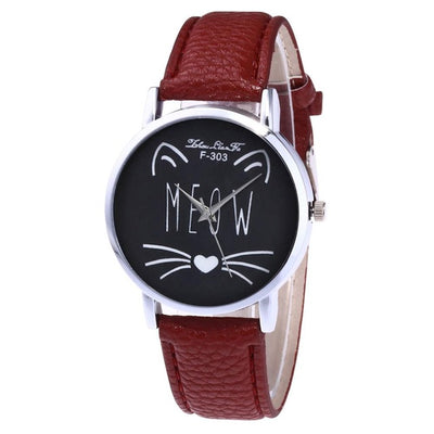 Women Fashion Casual PU Leather Strap Ladies Watch