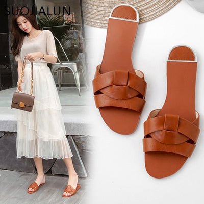 SUOJIALUN 2019 Beach Women Slippers Sandals