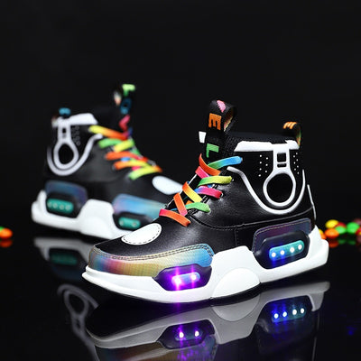 2019 Children USB Charge Colorful Led Back Light Shoes