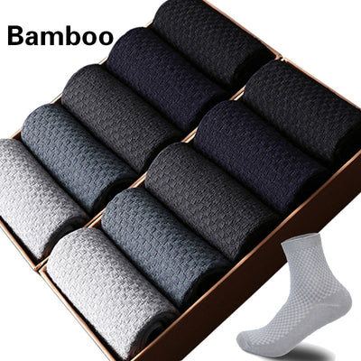 10 Pairs/Lot Men Bamboo Fiber Socks