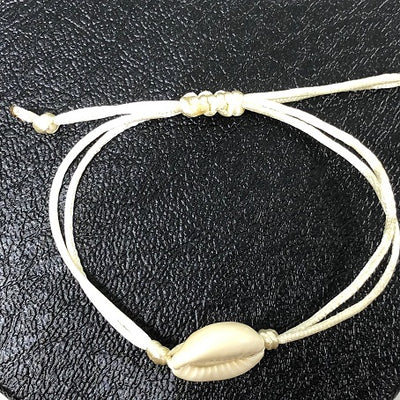 Handmade Natural Seashell Hand Knit Bracelet