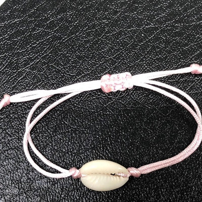 Handmade Natural Seashell Hand Knit Bracelet