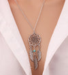 Silver Chain Dream Catcher Pendant Necklace Earrings