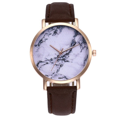 Luxury Marble textured Dial Watch Women Watches