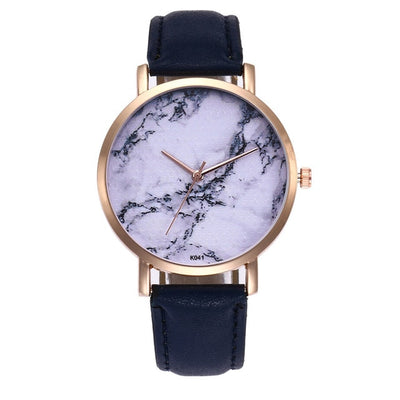 Luxury Marble textured Dial Watch Women Watches