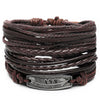 Leaf Feather Multilayer Leather Bracelet Men