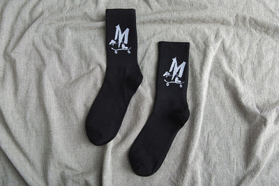 men's white black socks