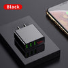 LED Display EU US 3 Port USB Charger