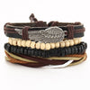 Leaf Feather Multilayer Leather Bracelet Men