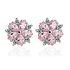 New Design Snowflake Pink Quartz Women's Earrings