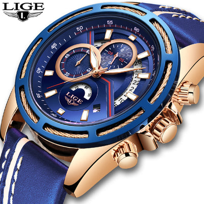 New LIGE Mens Watches