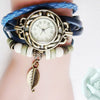 Brand Fashion Women Bracelet Leaf Pendant Watch