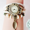 Brand Fashion Women Bracelet Leaf Pendant Watch