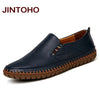 JINTOHO Big Size Men Genuine Leather Shoes