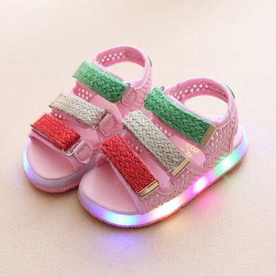 Children Beach Sandals Summer Kids LED Shoes