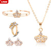 4 Pcs/ Set Cute Crown Shaped Neclace Earrings Sets Jewelry