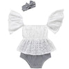 3pcs/set baby girl clothes Toddler Lace short sleeve Top