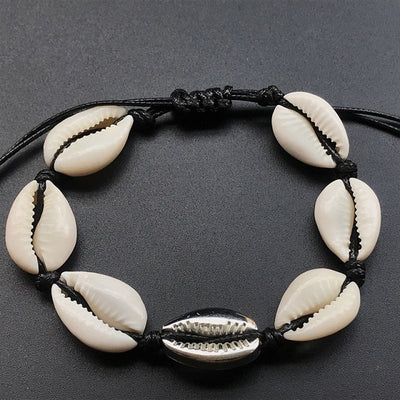 Handmade Natural Seashell Hand Knit Bracelet