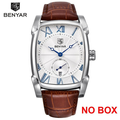 Benyar Square Men Watch Business Waterproof Quartz