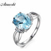 5ct Oval Cut Blue Topaz Ring