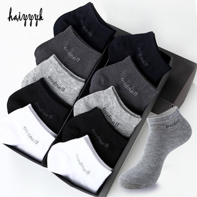 10 Pairs / Pack Men's Bamboo Fiber Socks