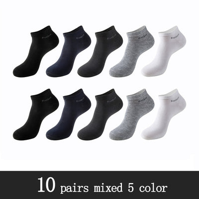 10 Pairs / Pack Men's Bamboo Fiber Socks