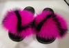 COOLSA Ladies Colorful Fox Fur Fluffy Slippers