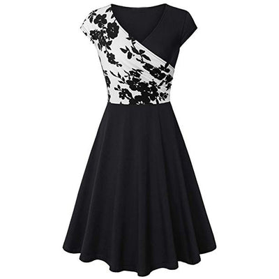 Polyester Elegant Flared Dress Woman